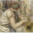 thumbnail image 2 of Renoir, Pierre-Auguste 27x26 Gold Ornate Wood Framed with Double Matting Museum Art Print Titled - Woman in an Arabian Blouse Reading, 2 of 4