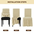 thumbnail image 5 of DyFun Stretch 2 Pieces Polyester Dining Chair Covers, Khaki, 5 of 6