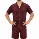 thumbnail image 4 of Ceisia Men's 2 Piece Textured Knit Short Sleeve Button Down Shirt and Shorts Set for Spring Summer Wine XXXL Gifts, 4 of 7