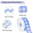 thumbnail image 3 of Uxcell Plaid Check Ribbon 1.5" x 10 Yards Wired Edge Gingham Ribbon for Gift Wrapping Blue, 3 of 6