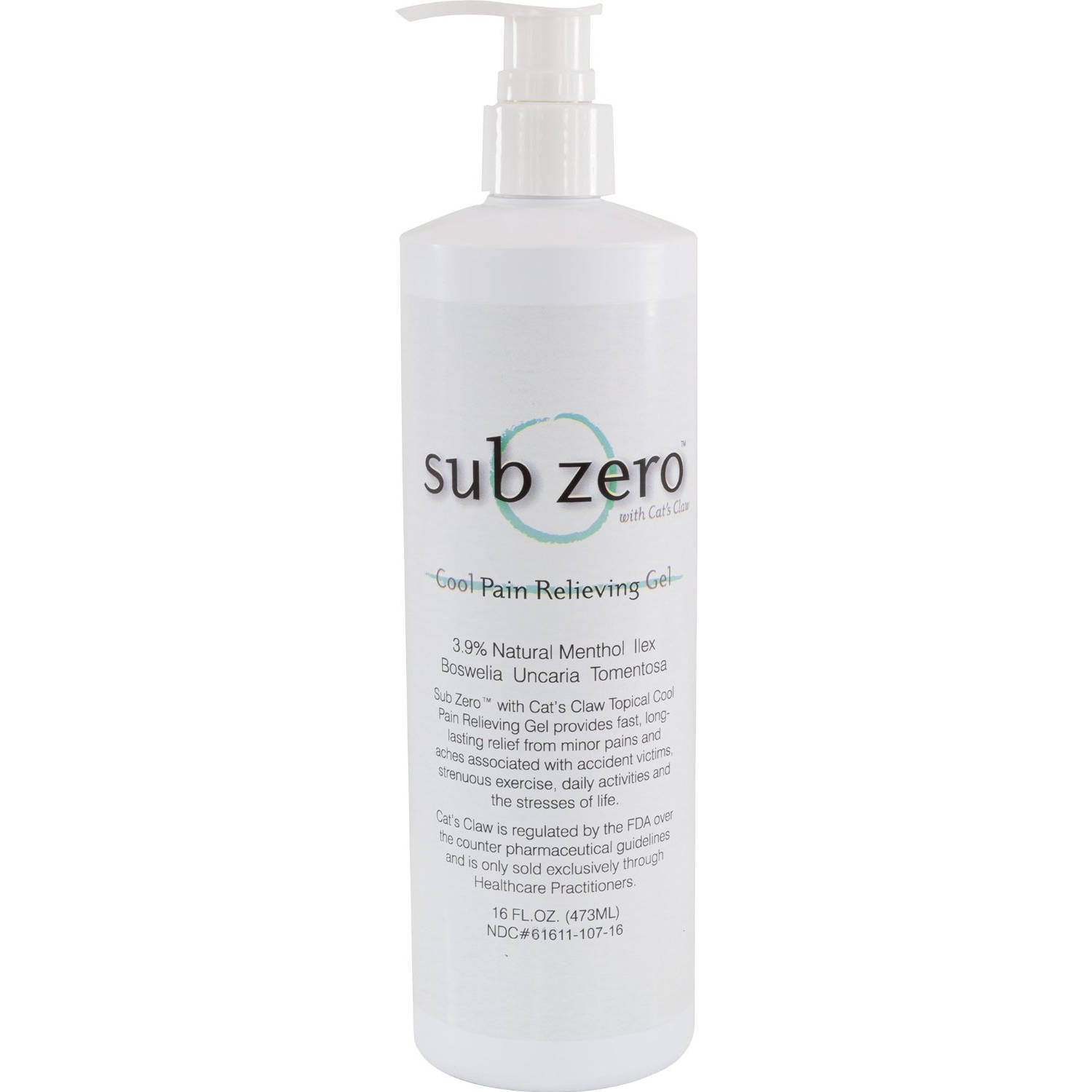 Sub Zero Cool Pain Relieving Gel, 16 Ounce Bottle with Pump Walmart