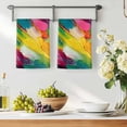 thumbnail image 2 of Colorful Pigment Kitchen Towels Set of 3, Abstract Color Block Oil Painting Soft Microfiber Dish Towels, Absorbent Quick-Dry Washable Dishcloths for Kitchen Cleaning, Drying Dishes, 18x28 Inches, 2 of 9