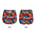 thumbnail image 3 of Balery Colorful Hawaii Palms Pantalones cortos deportivos para mujer con forro y dos bolsillos, elásticos, para entrenamiento, gimnasio, yoga-X-Large, 3 of 7