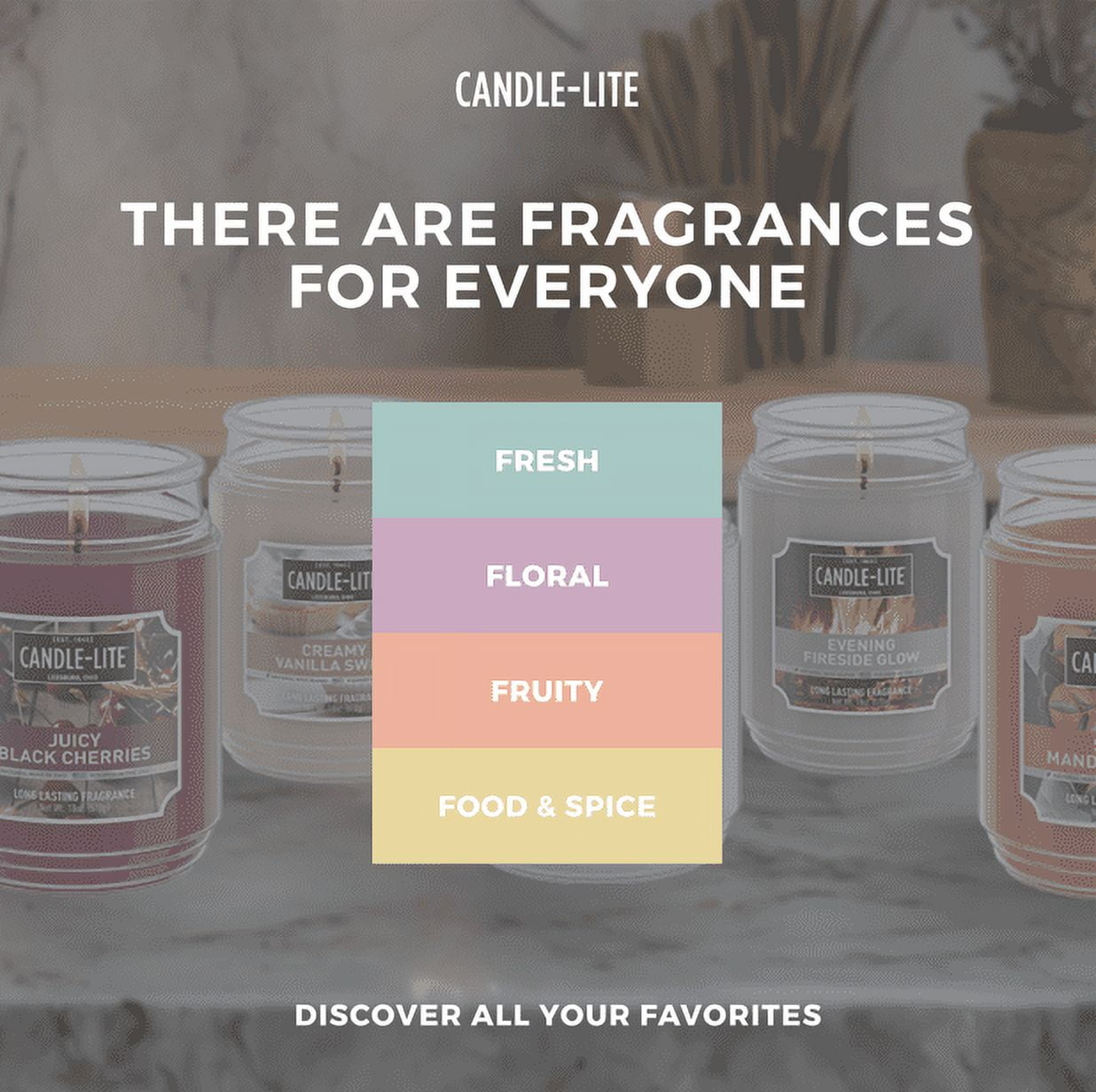 Candle-Lite Scented Candles for Men, Refined Mahogany Fragrance, 16.25 oz Jar, 3-Wick, 51 Hour Burn Time, Masculine Aromatherapy  - Long Lasting Scent