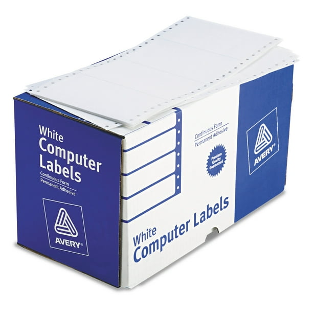 Avery Continuous Form Computer Labels, Permanent Adhesive, 5