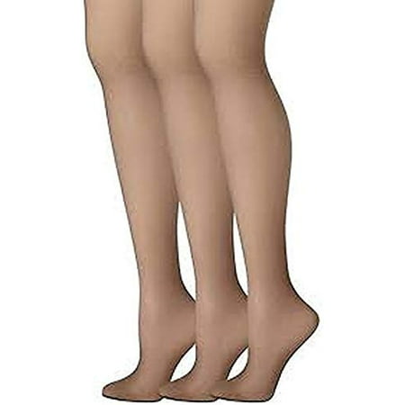 

Hanes Women`s Set of 3 Silk Reflections Non-Control Top Sheer Toe Pantyhose AB Gentlebrown Pack of 3