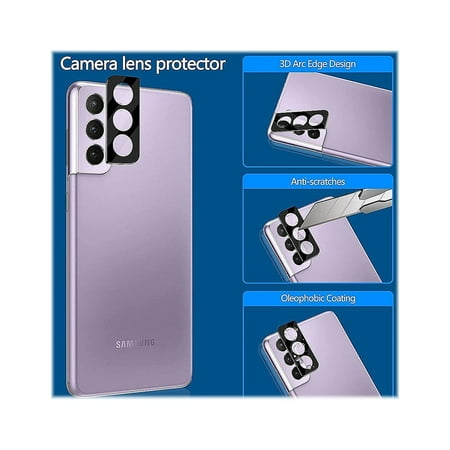 SaharaCase - ZeroDamage Camera Lens Protector for Samsung Galaxy S21 FE 5G (2-Pack) - Clear/Black