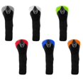 thumbnail image 1 of 6 piezas Utility Hybrid Golf Club Head Cover de cuello con etiquetas de números intercambiables 3,4,5,7, X - Gris Rojo Azul Cola Fundas para palos de golf, 1 of 8