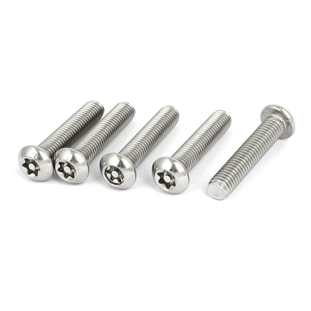 Unique Bargains M8x40mm 304 Stainless Steel Button Head Torx Security Machine Screws 5pcs
