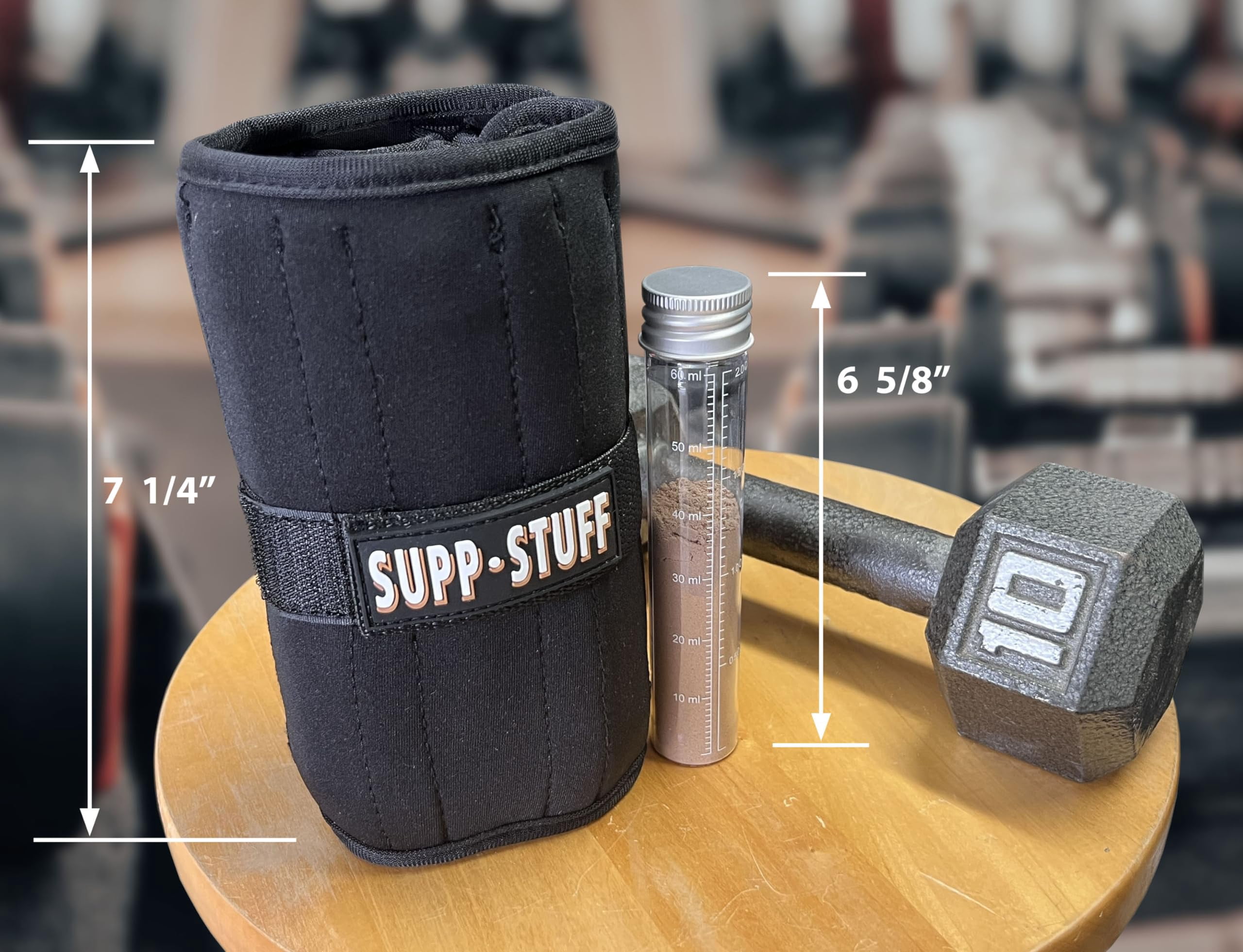 Supp Stuff Powder Supplement Organizer and Travel Case with 7 Powder Tubes and Transport Funnel Included, HSA/FSAPortable Protein Powder Supplement Container by Medcenter