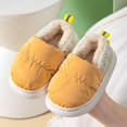 thumbnail image 3 of Children's Cotton Shoes Boys and Girls Solid Color Warm Shoes Plush Lining Bag Heel Home Shoes Cold-Proof Non-Slip Indoor Shoes (Dark Grey,36-37), 3 of 7