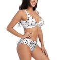 thumbnail image 6 of PAYOHTO Women's Cross Front Bikini Set with High Elasticity Soft Padding Music Notes Background Bathing Suit Crop Top Swimsuit, 6 of 9