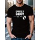 thumbnail image 1 of Men'S "Promoted to Daddy" 2025 Casual T-Shirt, 100% Cotton Crew Neck Short Sleeve Top, Geometric Pattern, Slight Stretch Knit Fabric, Regular Fit, Summer Wear - 220gsm, 1 of 6