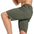 thumbnail image 4 of Xidunhg Men's Stretch Shorts Casual Classic Summer Beach Shorts Drawstring With Zipper Pocket Army Green 38, 4 of 12