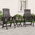 thumbnail image 1 of vidaXL Garden Reclining Chairs 2 pcs Anthracite PP, 1 of 5