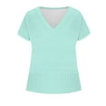 thumbnail image 6 of qolati Womens Summer Tops Eyelets Short Sleeve Basic V Neck T Shirts Dressy Casual Loose Fit Tunic Tees Cute Fashion Outfits, 6 of 6