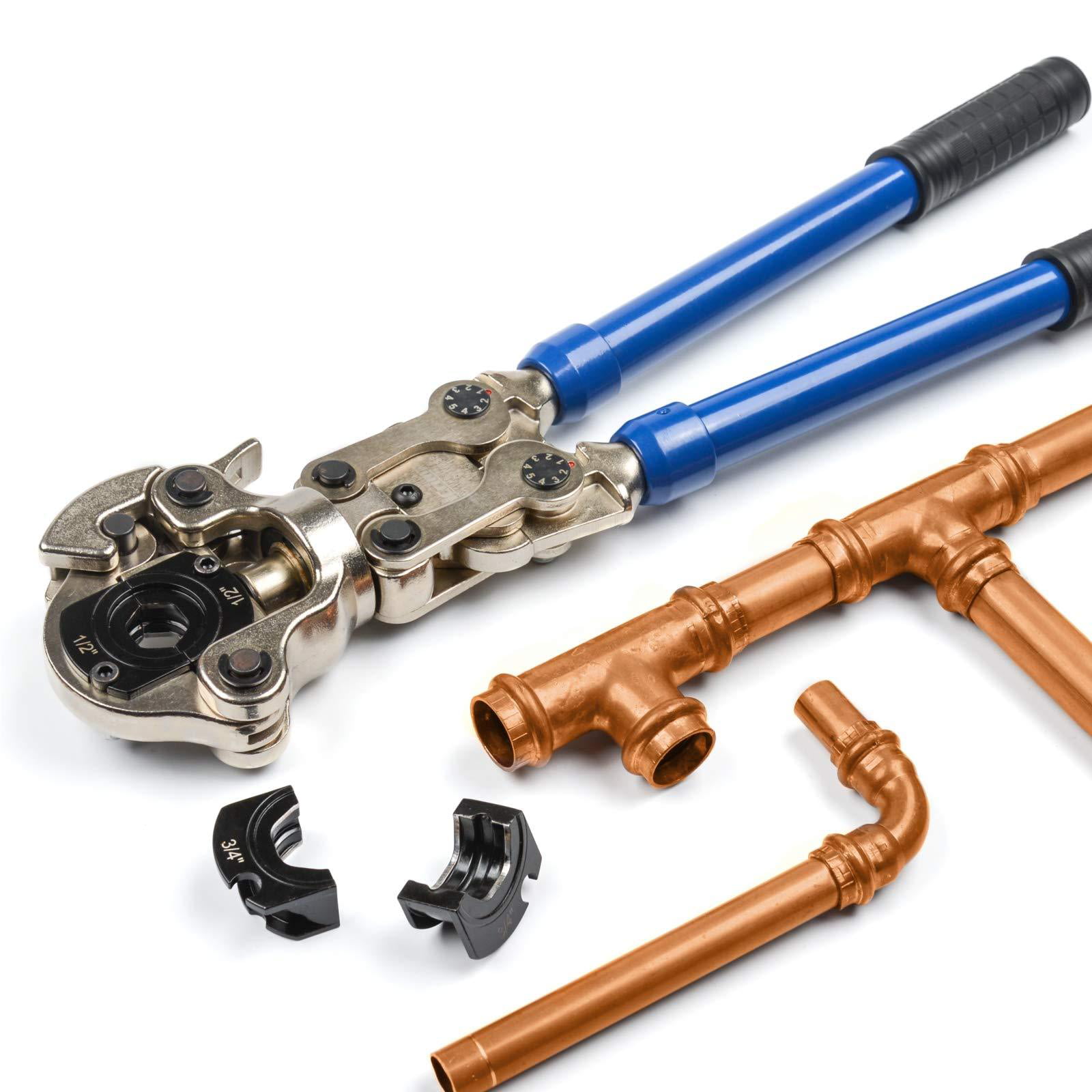 Copper Pipe Press & Pex Crimp Tool for Range 3/4" 1" 1/2" Slip-proof Handles 
