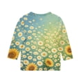 thumbnail image 4 of Grblisyd Girls 3/4 Sleeve T Shirts Kids Cute Floral Print Tops Casual Loose Crewneck Graphic Tees 2-13Y, 4 of 5