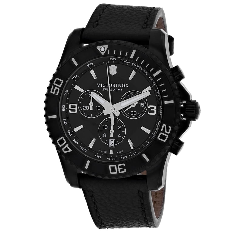K☆ Swiss Army 241786 Men's Maverick Chronograph Black Strap Watch