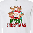 thumbnail image 4 of Inktastic Merry Christmas Santa Reindeer Long Sleeve T-Shirt, 4 of 5