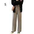 thumbnail image 4 of Qarigey Pantalones Mujer Pantalón Largo Pierna Ancha Pantalón Casual Mujer Cintura Alta Prendas para la parte inferior del cuerpo Albaricoque S, 4 of 8