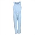 thumbnail image 1 of Combinaison Short en Denim Sans Manches pour Femmes, Haut en Jean, Combinaison Décontractée en Jean, 1 of 4