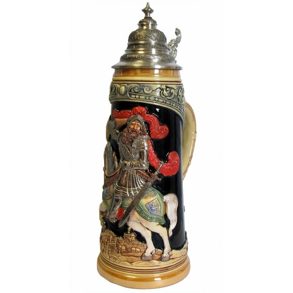 German Beer Stein King Barbarossa Giantstein, replica from year 1885 2 liter tankard, beer mug, Limitaet 2011