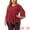 Burgundy, variant on DARING DIVA Women's Plus Ruffle 3/4 Sleeve V Neck Loose Fit Blouse 1X Burgundy