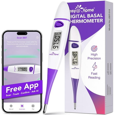 Easy@Home 100 Degree Basal Body Thermometer for Ovulation, EBT-018