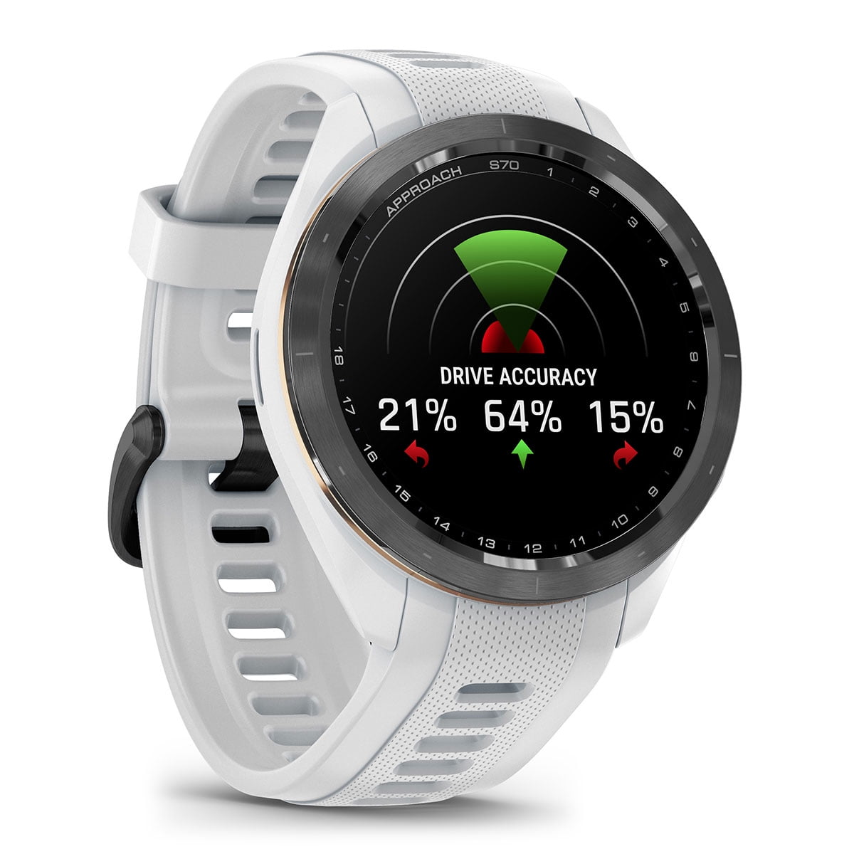 Garmin Approach S70 (White, 42mm) Golf GPS Watch Gift Box Bundle with PlayBetter Wall Adapter & Hard Case