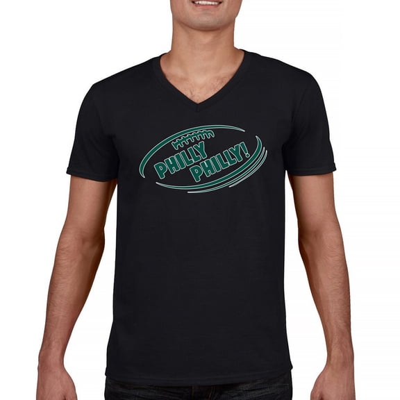 Philly Philly Funny V-Neck T-shirt Philadelphia Fan Football League Ball Game Champs City of Brotherly Love Tee