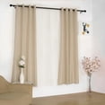 thumbnail image 2 of Efavormart Pack of 2 52"x84" Beige Faux Linen Curtains, Semi Sheer Curtain Panels with Chrome Grommet for Living Room Home Decor Window Privacy Linen Textured Drapes, 2 of 11