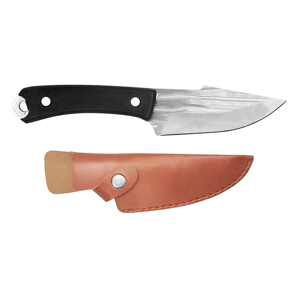 Cuchillo de chef de 4 pulgadas | Hoja de acero inoxidable de alto carbono con espiga completa y funda | Cuchillo multiusos para cocina y exteriores, ideal para camping, barbacoa, caza y regalos