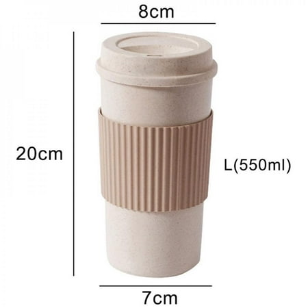 

Reusable Coffee Tea Cup Double-wall Insulation Wheat Fiber Straw Mug Coffee Cup Outdoor Water Bottle Travel Insulated Cup