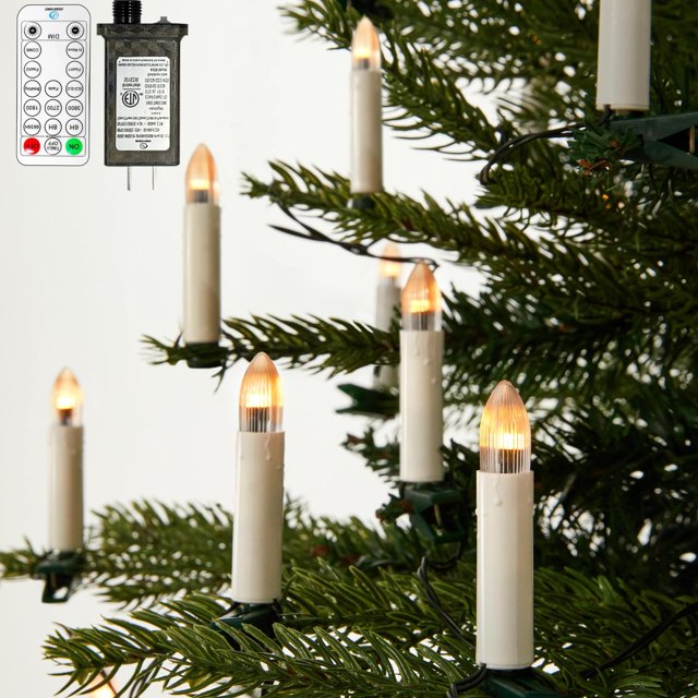 Velas de Navidad LED 2024 Multicolor con Control Remoto y Efecto Parpadeante para Decoración Festiva