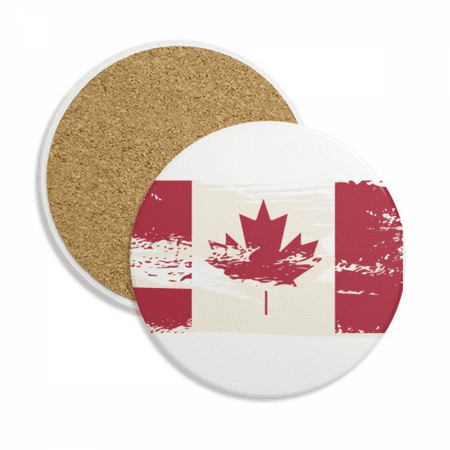 

Canada Flavor Black and Red Pattern Coaster Cup Mug Tabletop Protection Absorbent Stone