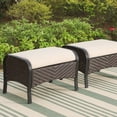 thumbnail image 6 of SUMMIT LIVING 7-Seat Outdoor Patio Furniture Set with 57" Fire Pit Table, Outdoor Patio Conversation Set for 7-People, Beige, 6 of 19