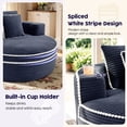 thumbnail image 4 of Lunale 54" Oversized Chaise Lounge Chair Indoor, Round Boneless Cloud Couch, No Assembly Required, Accent Reading Chair for Living Room, Blue Corduroy, 4 of 9