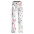 thumbnail image 6 of KHONTS Easter Egg Pajamas Pants for Women Cute Bunny Printed Elastic Waist Sleeppants Lightweight Homewear Stretchy Trousers 04-White XL, 6 of 7