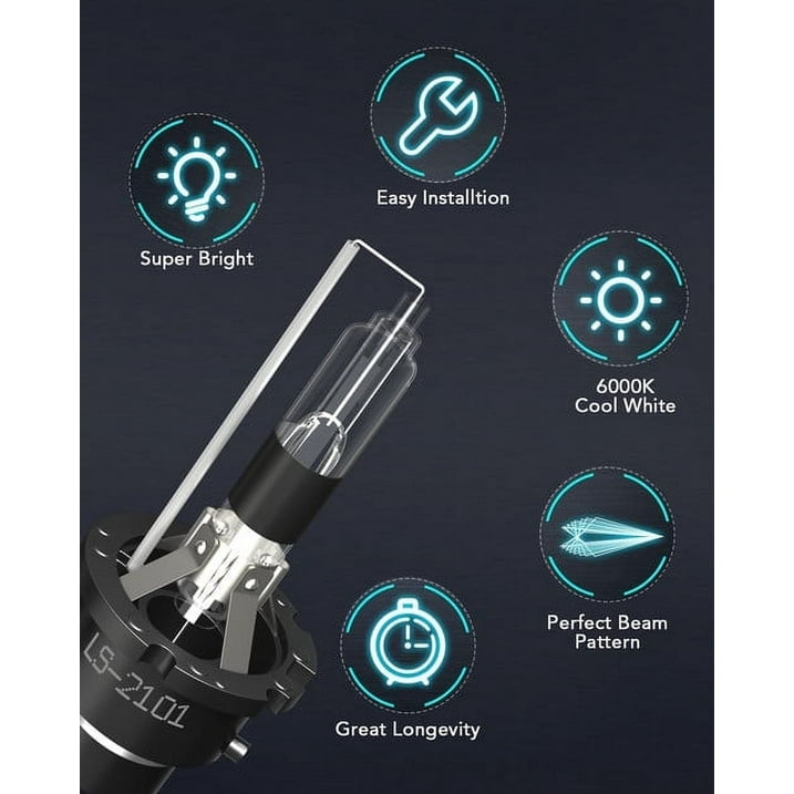 WVKVII D2R HID Headlight Bulbs for Nissan Rogue 2008-2013 Low Beam 8400LM 6000K Pack of 2