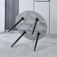 thumbnail image 3 of Tcbosik 39.3"-70.8" Expandable Dining Table for 6-8 Person, Oval Kitchen Table with Metal Legs, Space Saving, Gray & Black, 3 of 7