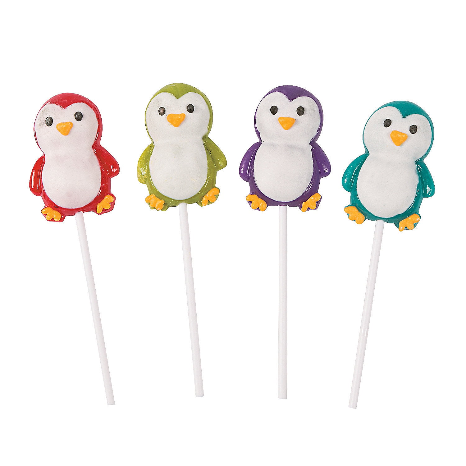 Holiday Brights Penguin Character Sucker Edibles 12 Pieces