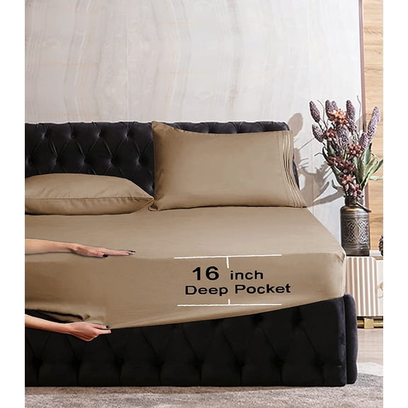 1500 Premier Hotel Collection Egyptian Quality 1-Piece Fitted Sheet, , Twin/Twin XL Taupe