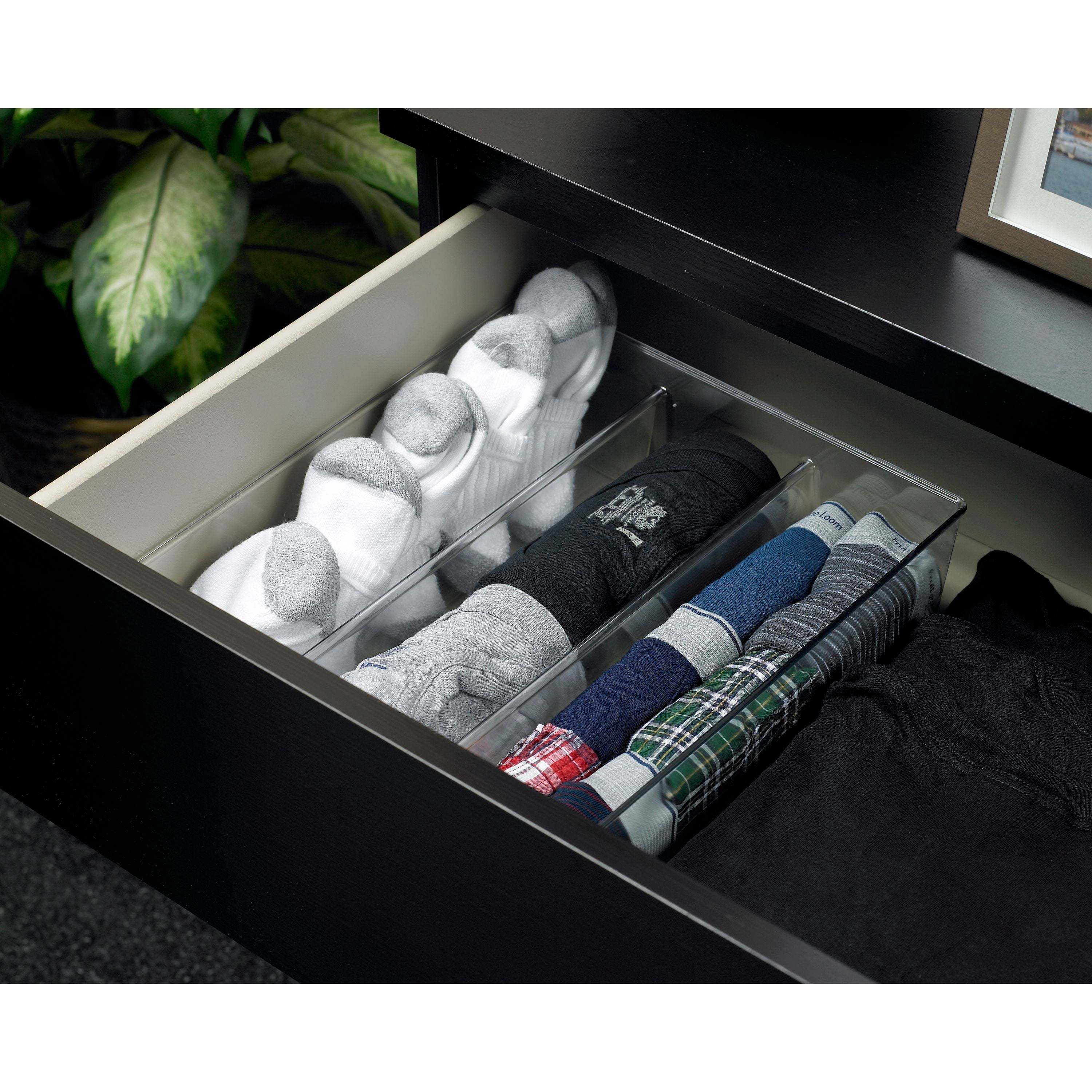 Mainstays 3 Compartment Drawer Organizer Clear Walmart