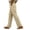 Khaki women straight leg trousers a1, variant on Women's Straight Leg Trousers Elastic Waist Pants with Pockets Solid Casual Long Pants for Travel Vacation Lounge Work Wear Fall Outfits, White L