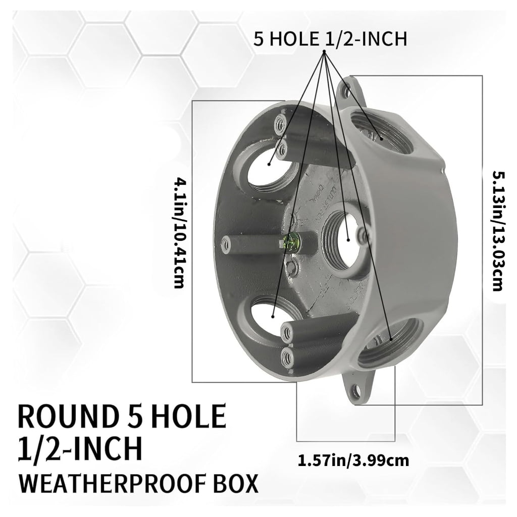 2lots ABS Restros Junctions Box 5 Port Surfaces Mount Connector For Secure Multiple Device Circuit Systems