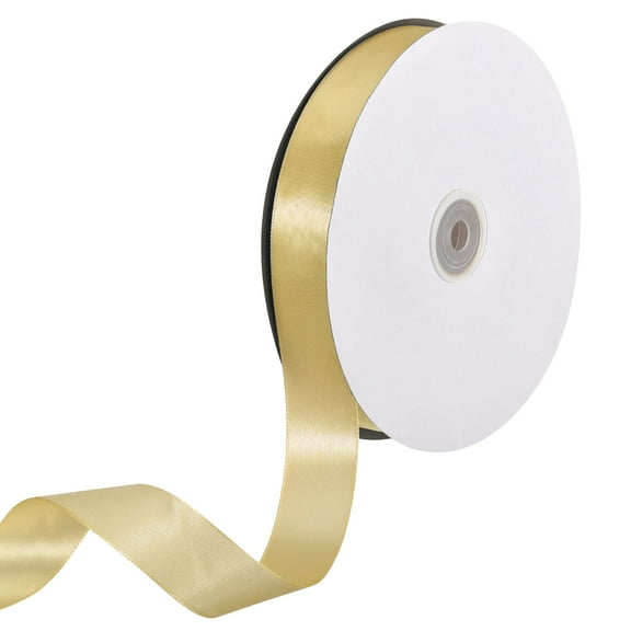 Uxcell Satin Ribbon, Single Face Polyester Satin Ribbon for Gift Wrapping, Crafts Gold 1 inch