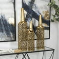 thumbnail image 2 of DecMode 30, 25, 21"H Geometric Tall Slim Floor Gold Metal Vase with Open Frame Design, Set of 3, 2 of 9