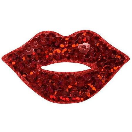 Red Hot - Sequin Lips - Iron on Embroidered Applique Patch - Walmart.com
