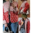 thumbnail image 4 of Women's Quilted Lightweight Jackets Cropped Floral Packable Puffer Jacket Winter Coat, 4 of 5